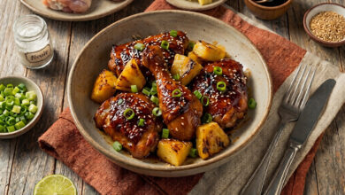 Poulet caramélisé à l’ananas gingembre