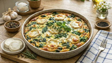 Quiche sans pâte épinard-chèvre