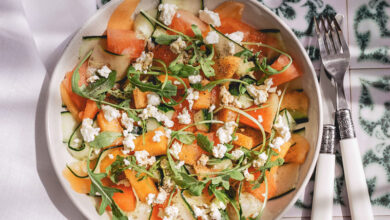 Salade de melon, pastèque concombre