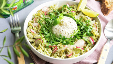 Salade de riz thaï sauce crémeuse pesto