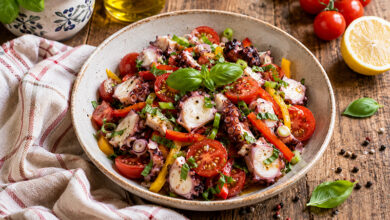 Salade de poulpe tomates cerises