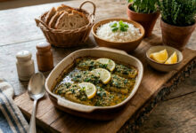Lieu jaune croûte d'herbes
