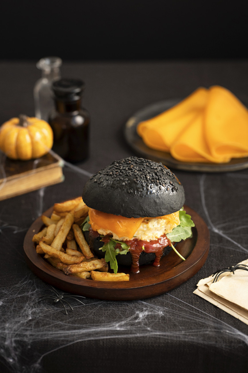 Burgers d’Halloween Mimolette Isigny Sainte-Mère