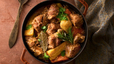 Cocotte d’automne au collier de veau, panais, potimarron topinambours