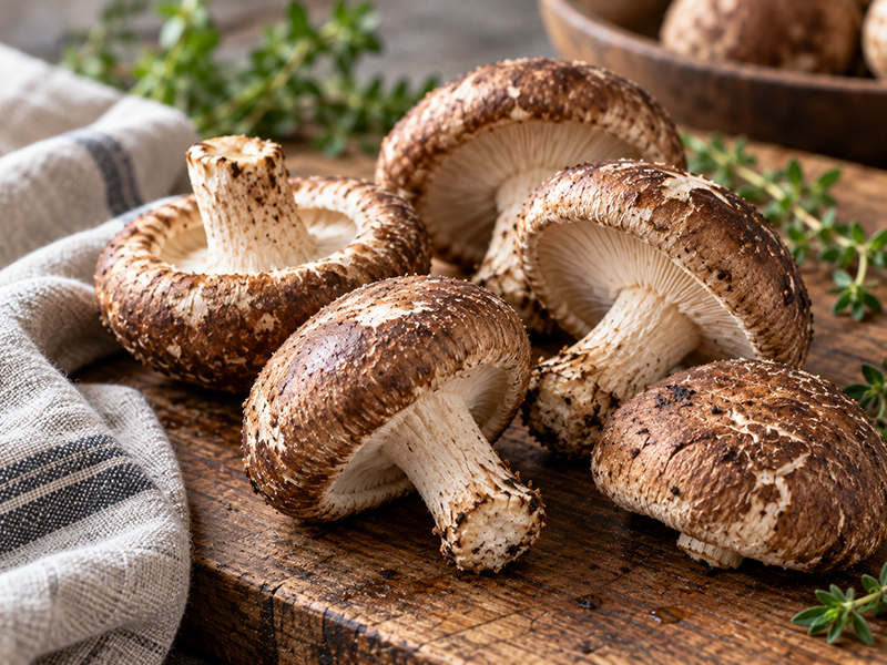 Shiitakes frais entiers