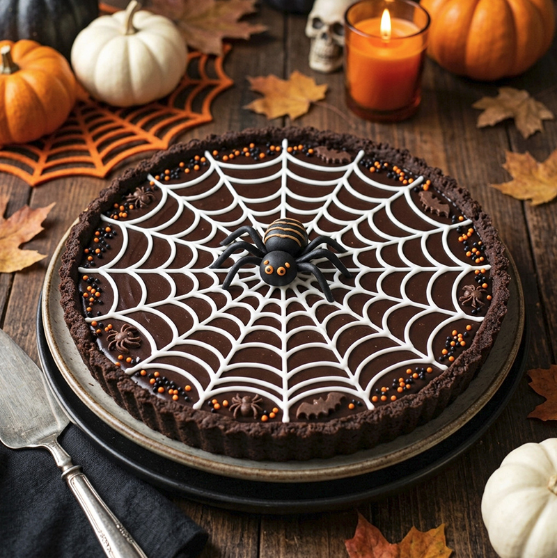 Tarte toile d’araignée chocolat intense