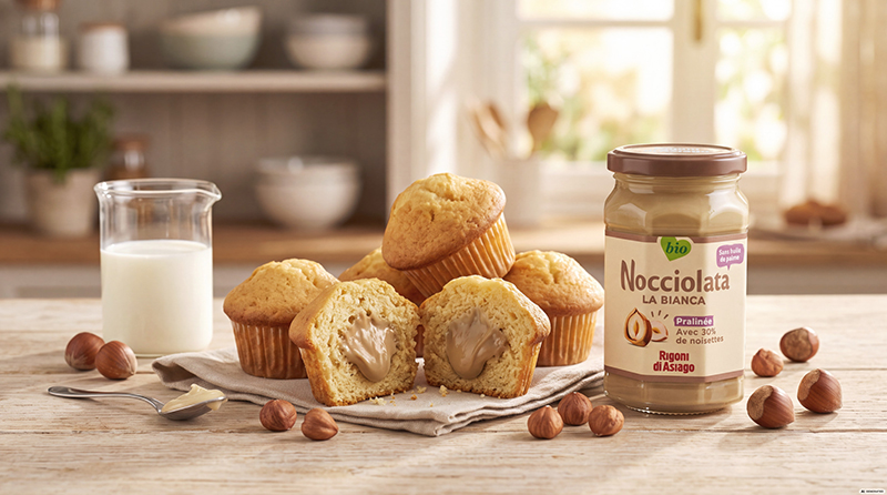 Muffin cœur fondant Nocciolata Bianca