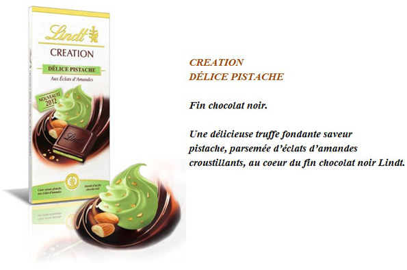 Création Délice pistache - Chocolat noir aux éclats d'amandes