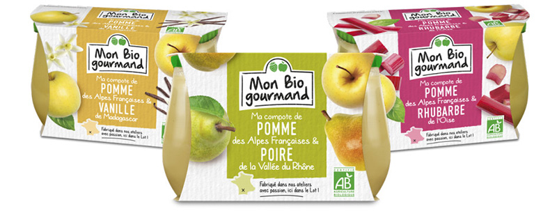 Ma compote Bio Pomme des Alpes Françaises et Rhubarbe de l'Oise