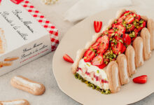 Parfait glacé fraises, pistaches biscuits à la cuillère Bonne Maman