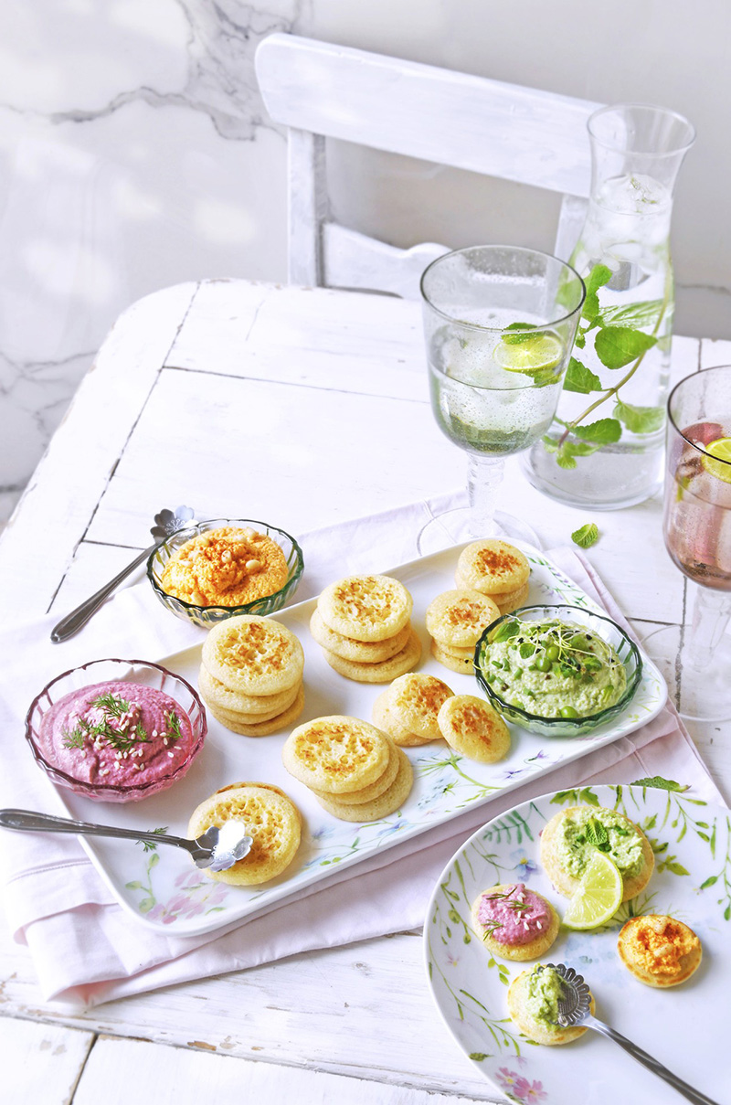 Blinis tartinades fromagères 