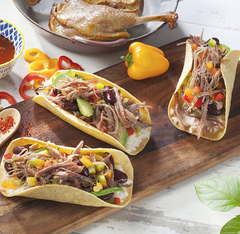 Tacos Tex-Mex Confit canard 