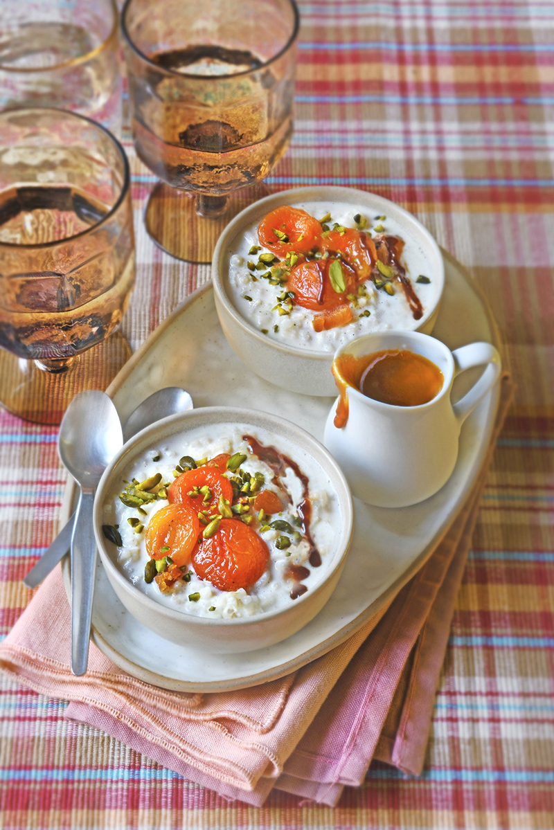 Risotto lait vanillé abricots secs