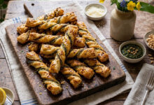 Torsades feuilletées pesto d’ail des ours