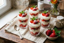 Verrines gourmandes fraises-mascarpone