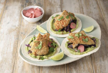 Fish tacos limande panée