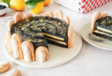 Entremets sésame noir citron